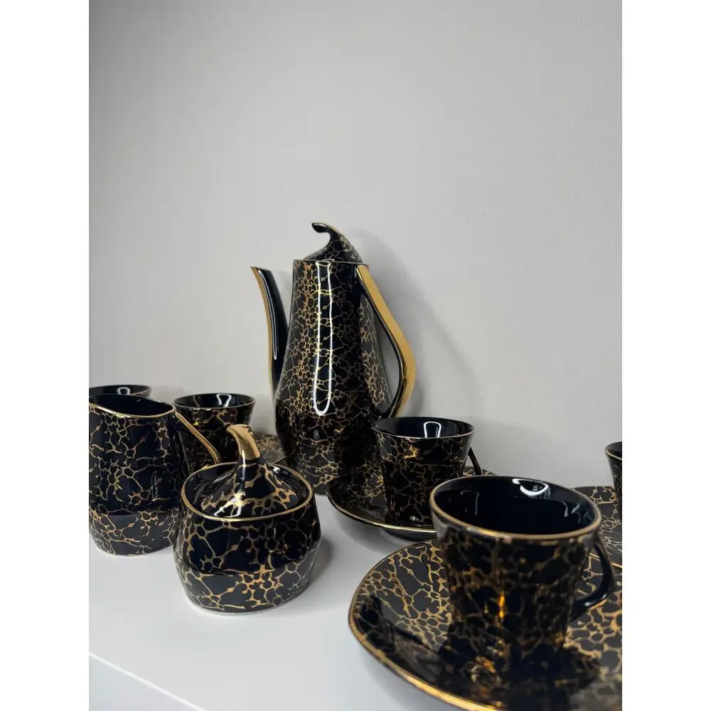 Vintage Chodziez Iza Coffee Set Jozef Wrzesien MCM Poland 15 Piece Complete Set